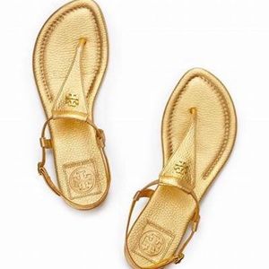 Tory Burch Gold Metallic Britton Sandals